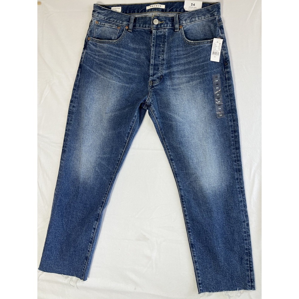Pacsun Vintage Loose Crop Jeans Straight Leg Comfort Stretch Women's Size 34 NWT